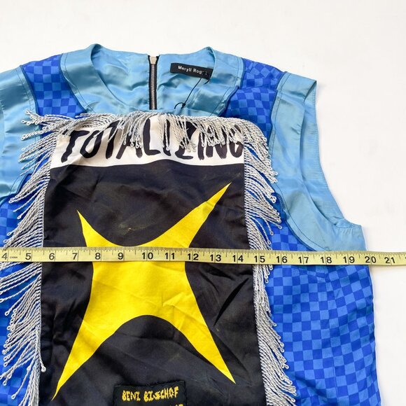 Meryll Rogge x Beni Bischof Totalizing Graphic Tee Blue Size FR 40 US 6 NEW flaw - Picture 7 of 13